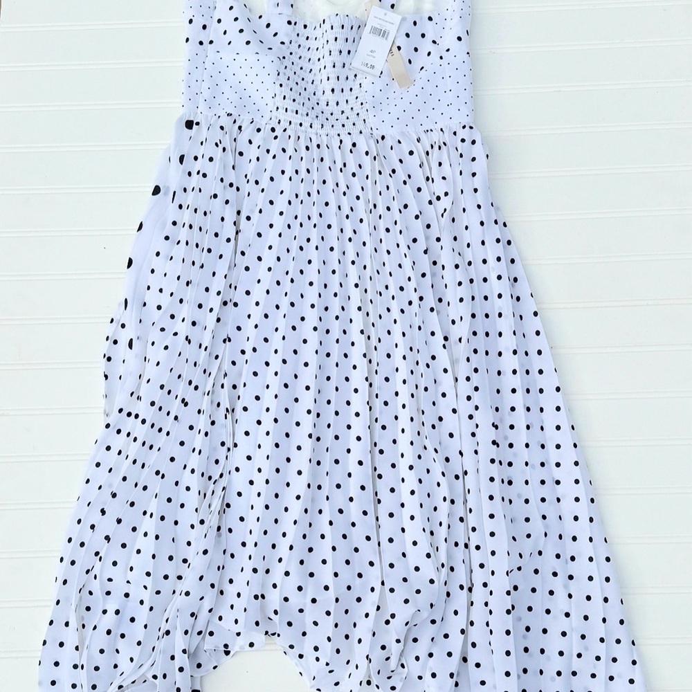 *NWT* Banana Republic Polka Dot Pleated Midi Dress - Picture 3 of 7